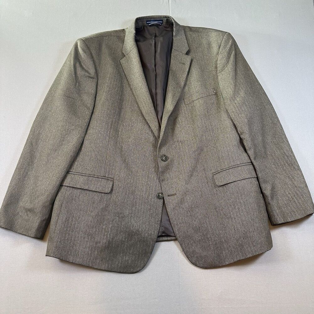 Tommy Hilfiger Men's Tweed Sport Coat Blazer Houndstooth Brown 50R